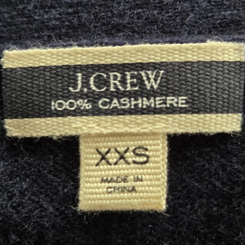 J. Crew 100% Cashmere Cardigan Navy Blue XXSmall